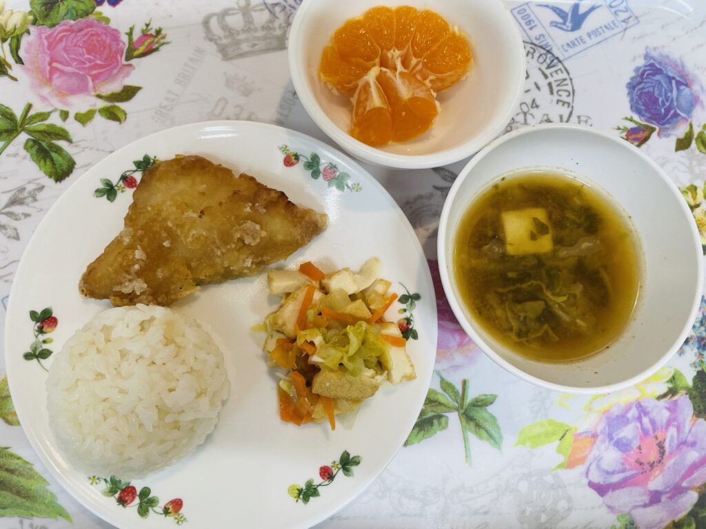 魚の竜田焼き 白菜の煮びたし 12月5日