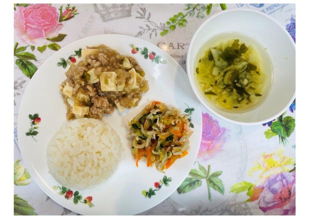 マーボー豆腐 もやしナムル 中華スープ