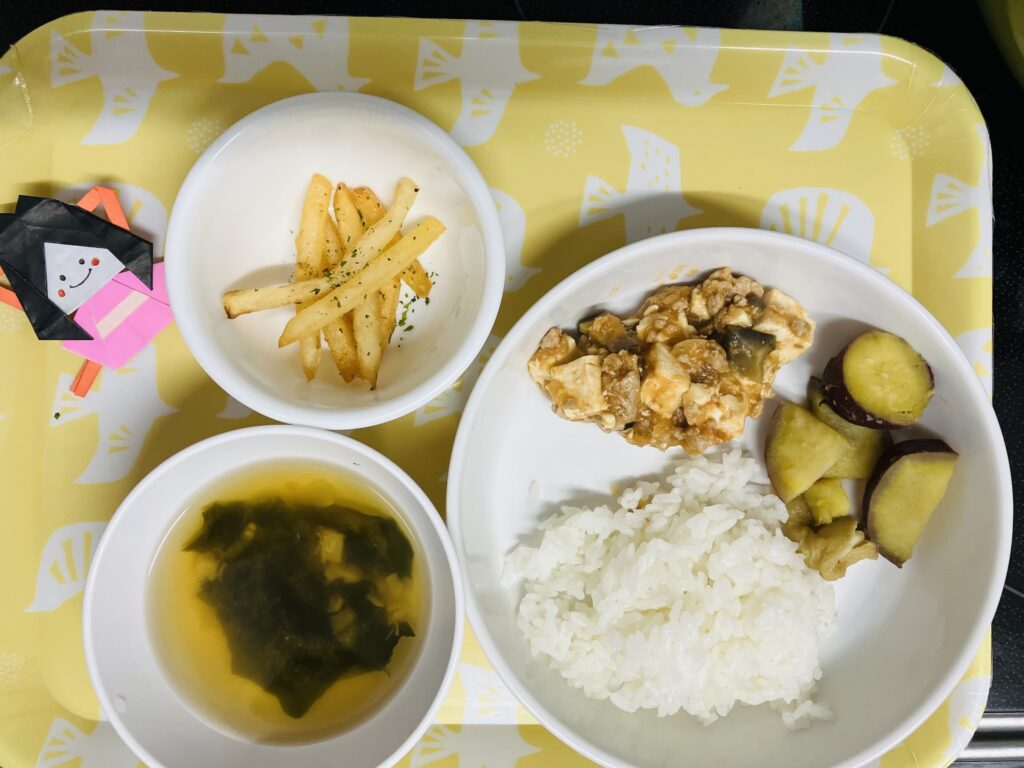 夏野菜麻婆 さつまいもの甘煮 おやつ フライドポテト