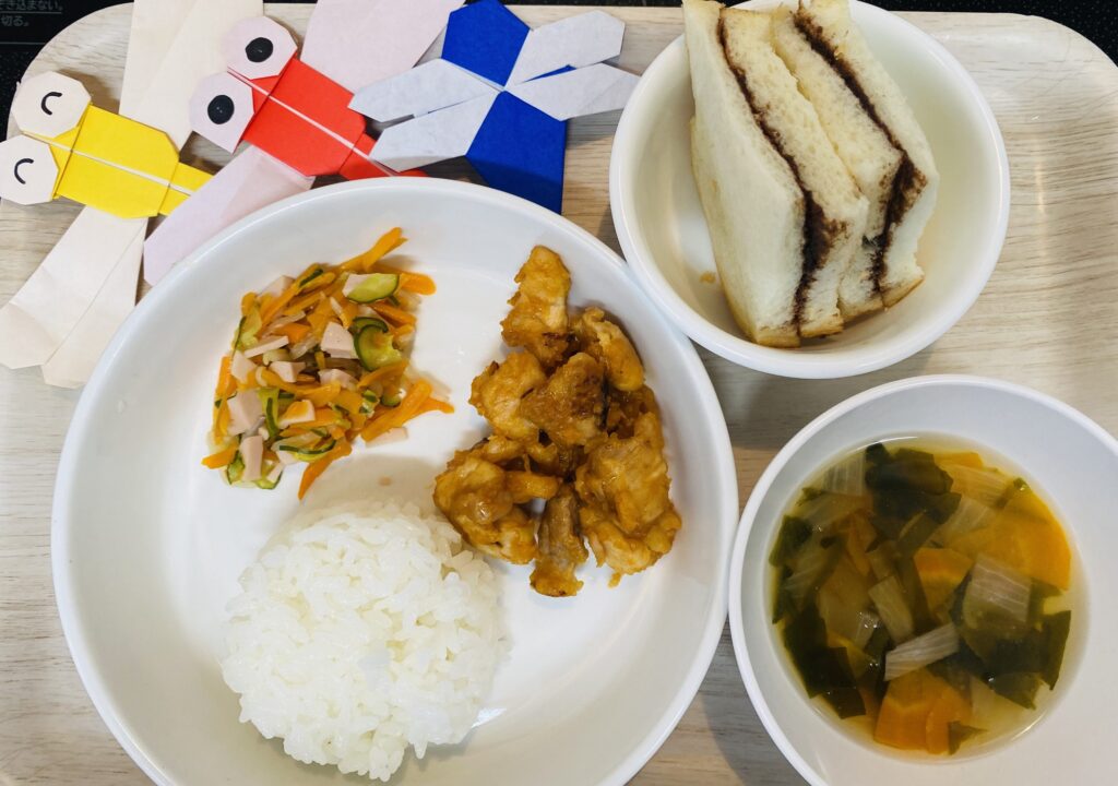 9月15日 辛くない鶏チリ 中華和え おやつ ココアサンド