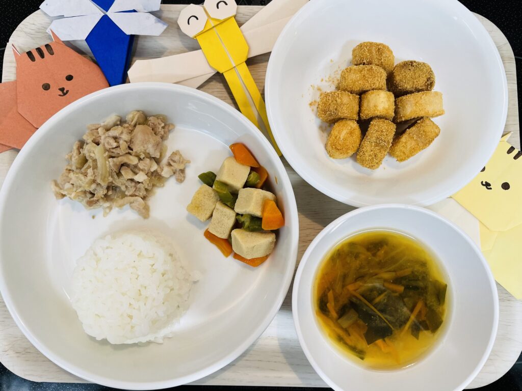 生姜焼き 高野豆腐の煮物 おやつ おふラスク